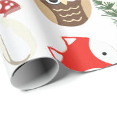 森のクリスマス休暇パターンで ラッピングペーパー (ロールコーナー)