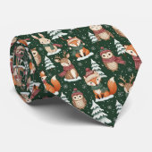 森のクリスマス動物パターン - かわいい冬4 ネクタイ (ロール)