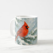 森のクリスマス カーディナル 鳥 マグカップ (正面左)