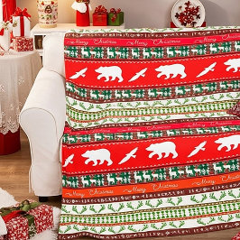 森のクリスマス フリースブランケット