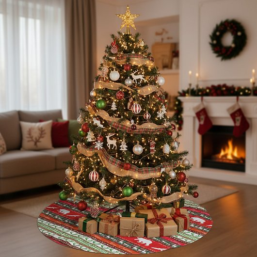 森のクリスマス ブラッシュドポリエステルツリースカート