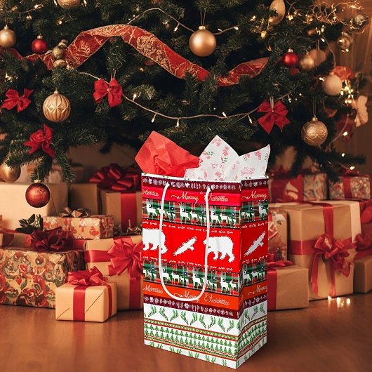 森のクリスマス ミディアムペーパーバッグ