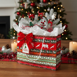 森のクリスマス ラージペーパーバッグ