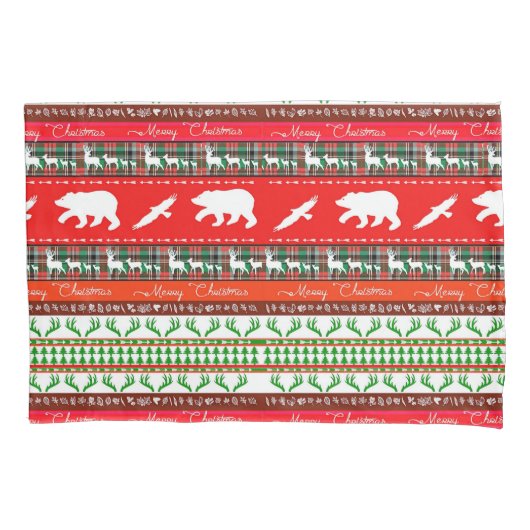 森のクリスマス 枕カバー (正面)