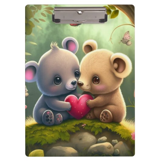 森のクリップボードの可愛いキノコ クリップボード (正面)