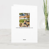 森のグリーティングカーおもしろいドに忍び込む カード (裏面)