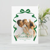 森のグリーンボウ写真メリークリスマスアーチ シーズンカード (スタンド正面)