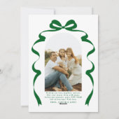 森のグリーンボウ写真メリークリスマスアーチ シーズンカード (裏面)