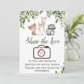 森のサイン - 愛をシェアしよう ハッシュタグ サイン 5x7 招待状 (スタンド正面)