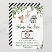 森のサイン - 愛をシェアしよう ハッシュタグ サイン 5x7 招待状 (正面/裏面)