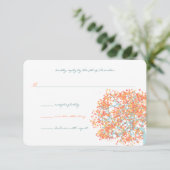 森のサンゴの葉アクアツリー　ウェディング　招待状 出欠カード (スタンド正面)