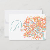 森のサンゴの葉アクアツリー　ウェディング　招待状 出欠カード (裏面)