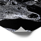 森のシルエットアートの魔女と人狼 ポスター (角)