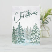 森のシンプル中のクリスマスのメリーメッセージ鹿 シーズンカード (スタンド正面)
