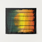 森のシンプル夕日 タペストリー (正面(横))