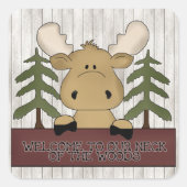 森のシールの私たちの首へようこそ スクエアシール (正面)