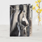 森のジプシー – ホリデーホースグリーティングカード カード (黄色い花)