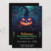 森のジャック – O'ランタンブラックハロウィーン 招待状 (正面/裏面)