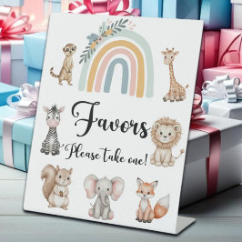 森のジャングルの動物の好意 台座サイン