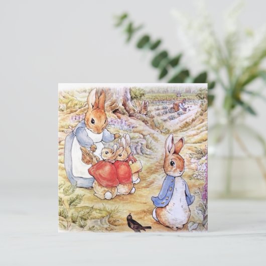 森のジョセフィーヌ・バニーのいるウサギのピーター サンキューカード (スタンド正面)
