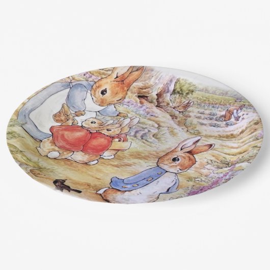 森のジョセフィーヌ・バニーのいるウサギのピーター ペーパープレート (アングル)