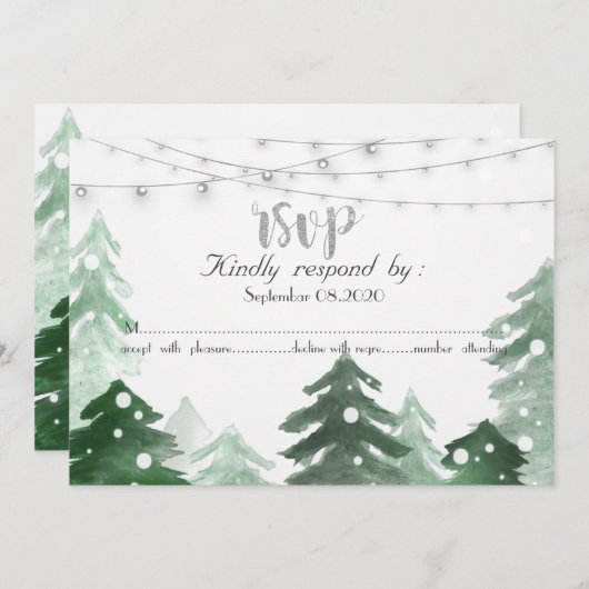 森のストリングライト, ウェディング招待状 招待状 (正面/裏面)