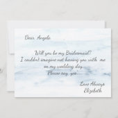 森のストリングライト, 水彩色のブライズメイドカード 招待状 (裏面)