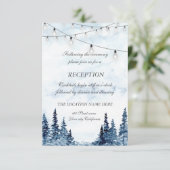 森のストリングライト, 水彩 結婚式の披露宴, ウッドランド 招待状 (スタンド正面)