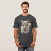 森のチャームポイント リスのどんぐり拾い Tシャツ (正面フル)