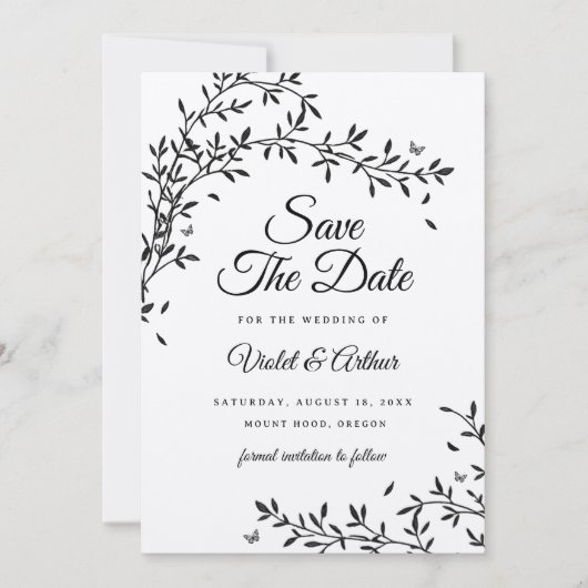 森のチャームWedding Save The Date 招待状 (正面)
