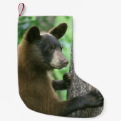 森のツキノワグマ スモールクリスマスストッキング (正面)