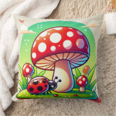 🐞 森のテントウムシとキノコの牧場のデコレーション 🐞 クッション (ブランケット)