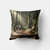 森のテーブルにパンとワイン クッション (裏面)