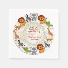 森のテーマ：野生の赤ちゃんシャワーナプキンスへ スタンダードカクテルナプキン