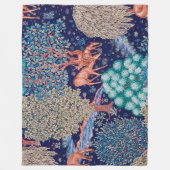 森のデアーズ、ウィリアム・モリス フリースブランケット (正面)