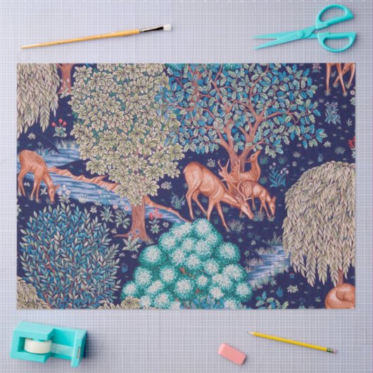 森のデアーズ、ウィリアム・モリス 薄葉紙 (クラフト)