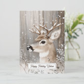 森のトナカイの冬のホリデー シーズンカード (スタンド正面)