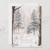 森のトナカイの冬のホリデー シーズンカード (裏面)