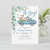 森のトラックの男の子ベビーシャワー招待状 招待状 (スタンド正面)