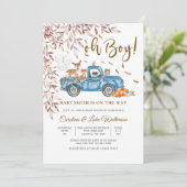 森のトラックベイビーシャワー招待状 招待状 (スタンド正面)