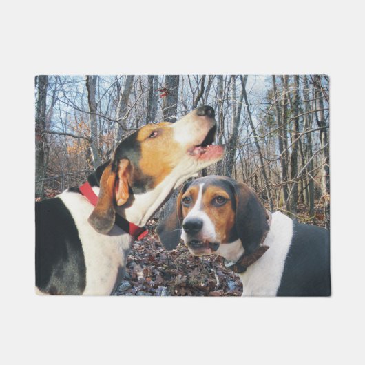 森のドア・マットのTreeingの歩行者のCoonhound ドアマット (正面)