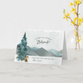 森のナチュラルウェディング あなたは私のブライズメイドになってくれる? カード (黄色い花)