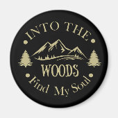 森のハイキングおもしろいことわざ マグネット (正面)