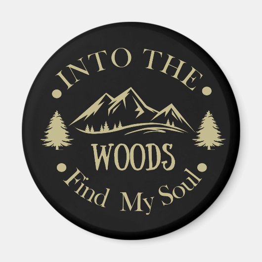 森のハイキングおもしろいことわざ マグネット (正面)