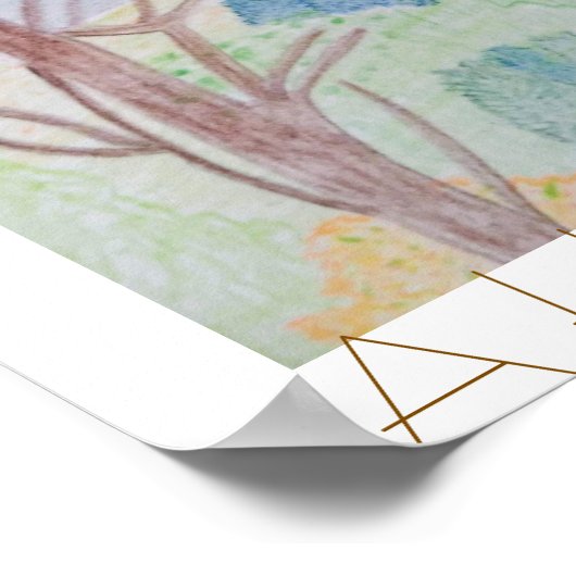 森のハイキング ポスター (角)