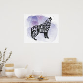 森のハウリングウルフアートラバーポスター ポスター (キッチン)