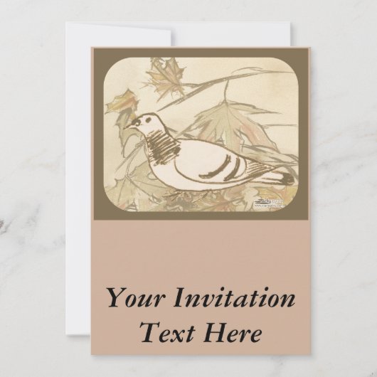 森のハト 招待状 (正面)