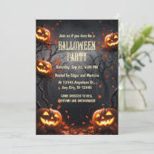 森のハロウィン付きカボチャ 招待状 (スタンド正面)
