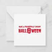 森のハロウィーン幽霊のよく出るカボチャ ノートカード (裏面)