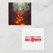 森のハロウィーン幽霊のよく出るカボチャ ノートカード (正面/裏面)